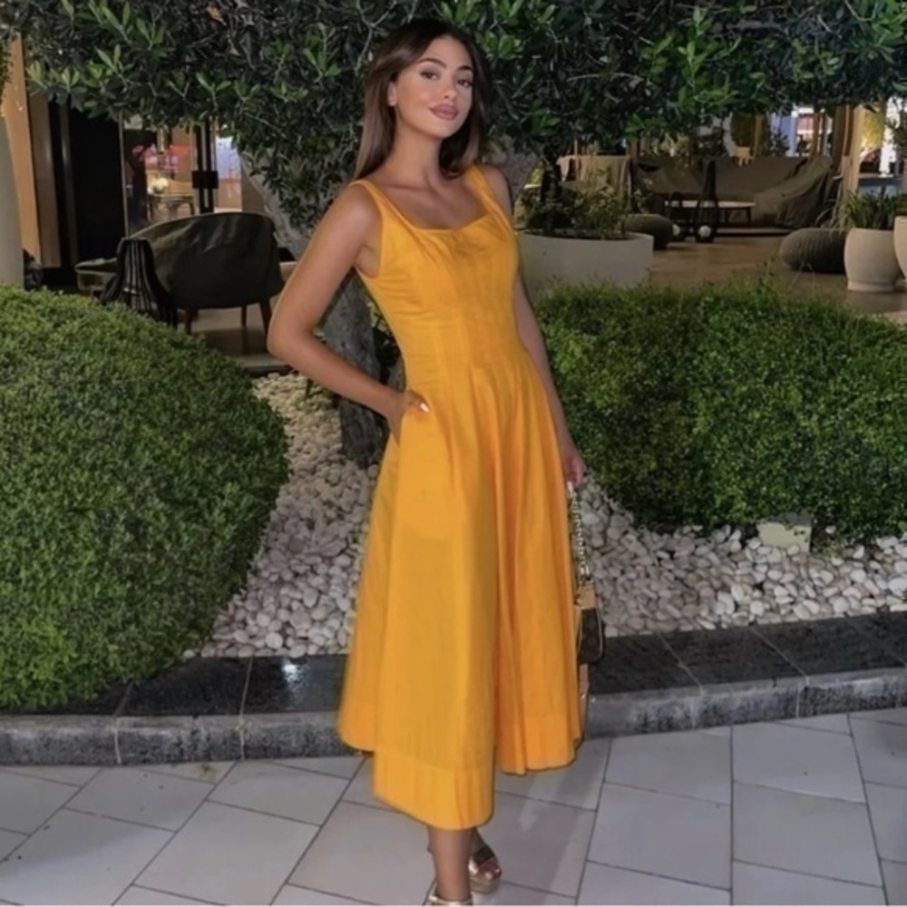 Zara Yellow Midi Dress